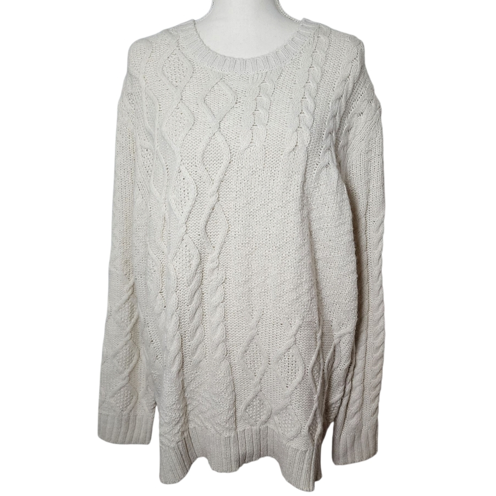 American Eagle Chunky Knit Sweater Ivory Nwt Size Large